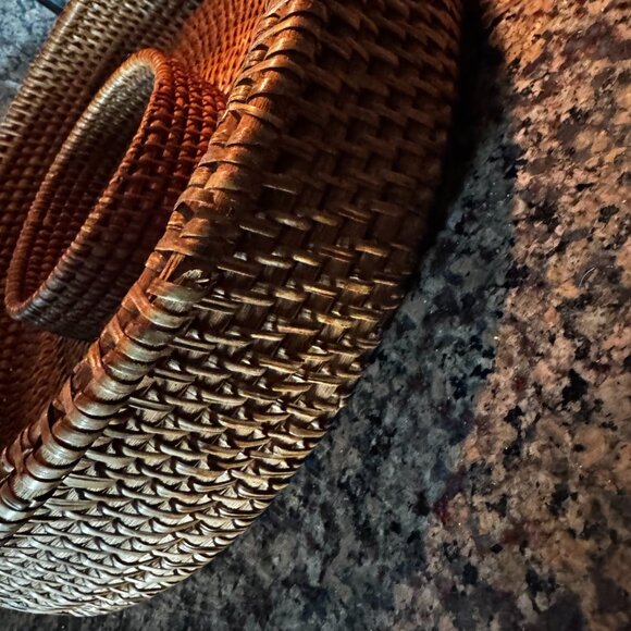 Woven Rattan Chip & Dip Server Tray Charger 15" William Sonoma - Picture 10 of 13